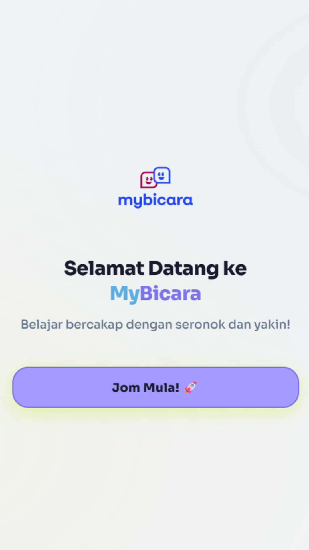 MyBicara Welcome Screen