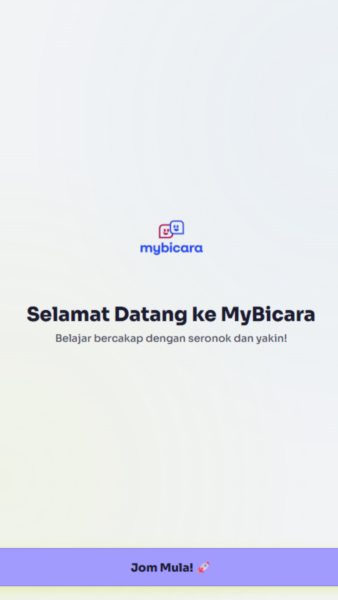 MyBicara Welcome Screen